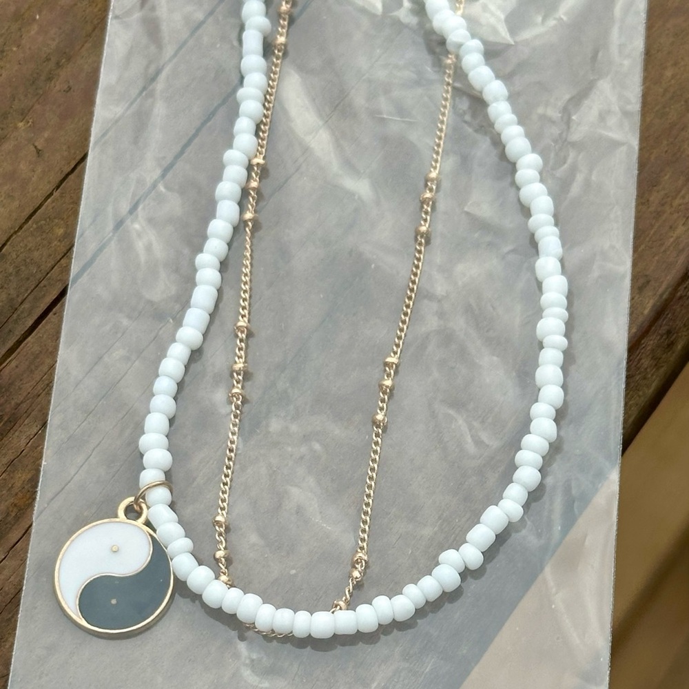 AJ Cornerstone NWT 2 Piece Yin Yang Necklace Set
